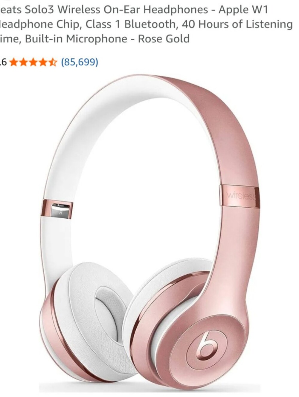 Solo3 Wireless On-Ear Headphones - Rose Gold